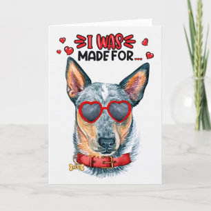 Tarjeta Festiva Queensland Heeler Dog Te Ama Valentine
