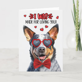 Tarjeta Festiva Queensland Heeler Dog Te Ama Valentine