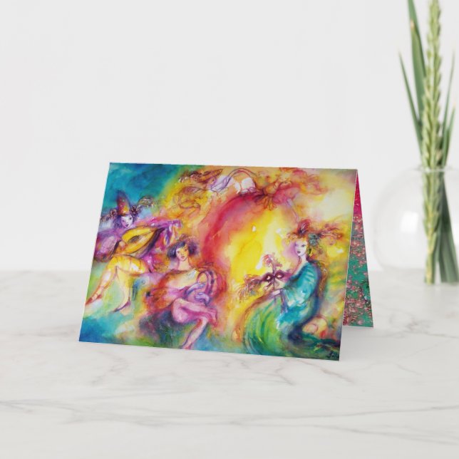 Tarjeta Festiva QUEMANDO EL CARNAVAL / El día de San Valentín vene (Anverso)