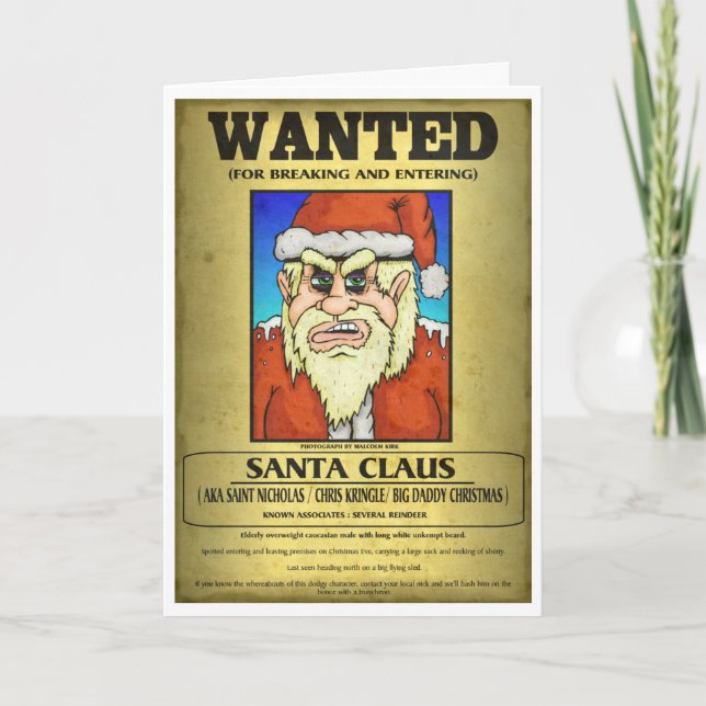 Tarjeta Festiva Quería al Poster Santa (Anverso)
