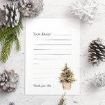 Tarjeta Festiva Querida letra Santa Merry Christmas Tree<br><div class="desc">Querida tarjeta navideña Santa Letter Merry Christmas Tree. Una carta elegante a Santa con un bello árbol de Navidad.</div>