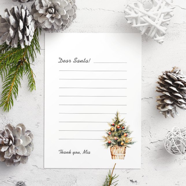 Tarjeta Festiva Querida letra Santa Merry Christmas Tree (Subido por el creador)