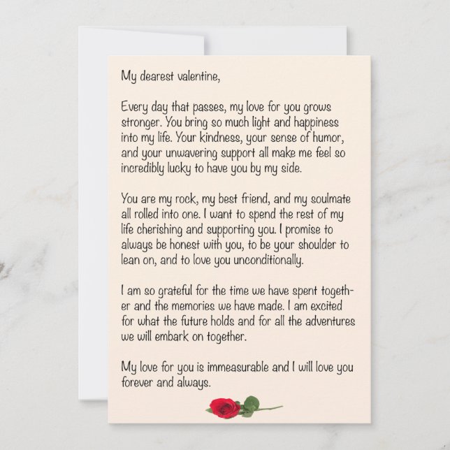 Tarjeta Festiva Queridísimo San Valentín  (Anverso)