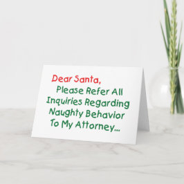 Tarjeta Festiva Querido abogado de Santa - Carta divertida de Navi