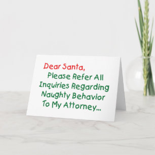 Tarjeta Festiva Querido abogado de Santa - Carta divertida de Navi