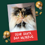 Tarjeta Festiva Querido Mascota gracioso de Santa Bah Humbug<br><div class="desc">Esta divertida tarjeta de fotos de mascota de vacaciones muestra el saludo "Querido Santa, Bah Humbug" con una foto casi cuadrada. Los colores son rojo y blanco, pero se pueden cambiar a cualquier color o elección (incluso el saludo). ¡Es el diseño perfecto para cualquier amante de las mascotas! Funciona muy...</div>