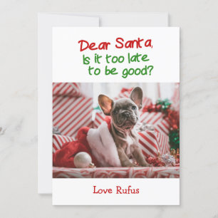 Tarjeta Festiva Querido Papá Noel Es Demasiado Tarde Para Ser Buen