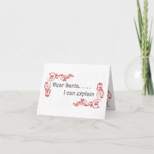 Tarjeta Festiva Querido Papá Noel, puedo explicarlo.