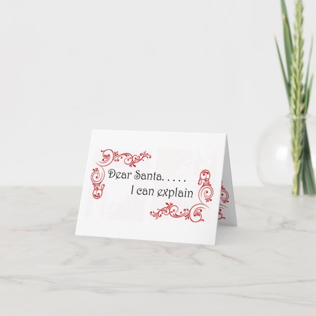 Tarjeta Festiva Querido Papá Noel, puedo explicarlo. (Anverso)