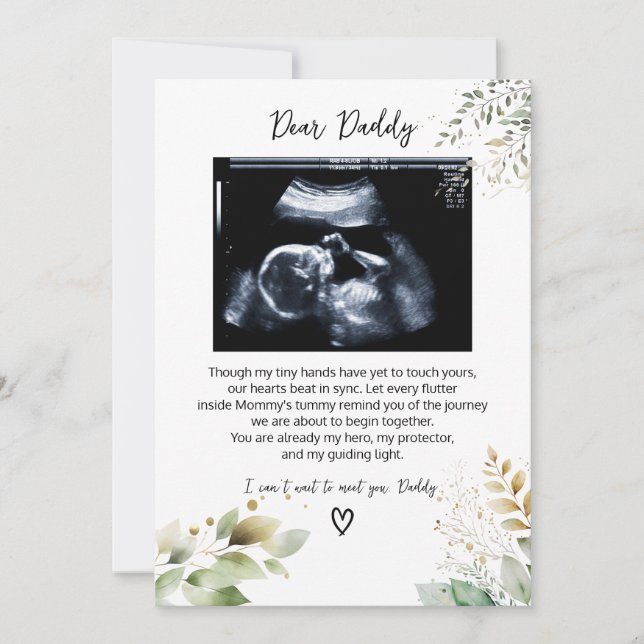 Tarjeta Festiva Querido Papá, Un mensaje de tu pequeño (Anverso)