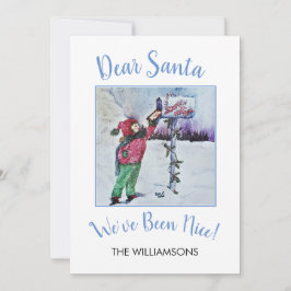 Tarjeta Festiva Querido Santa Claus