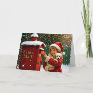 Tarjeta Festiva Querido Santa, Con Amor