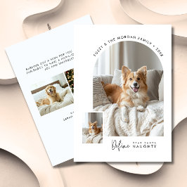 Tarjeta Festiva Querido Santa Define Navidades traviesos de perro 