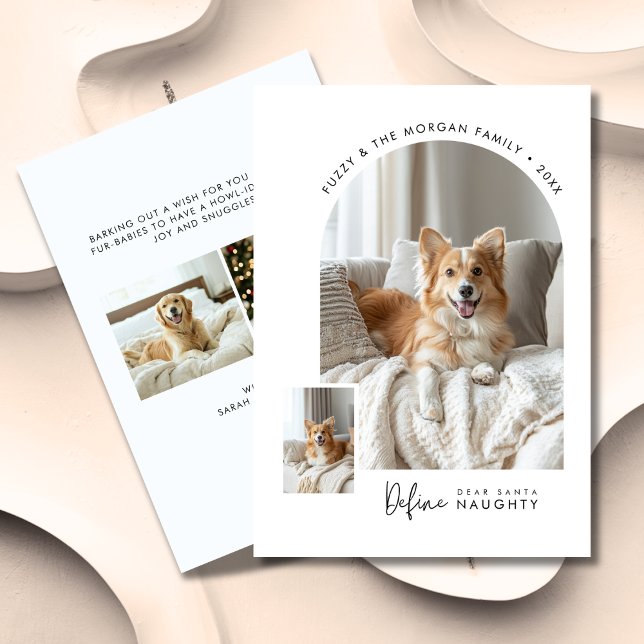 Tarjeta Festiva Querido Santa Define Navidades traviesos de perro  (Subido por el creador)