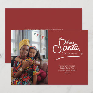 Tarjeta Festiva Querido Santa, Déjanos Explicar Foto