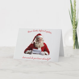 Tarjeta Festiva Querido Santa... Divertido Papá Noel, Fiesta de Na