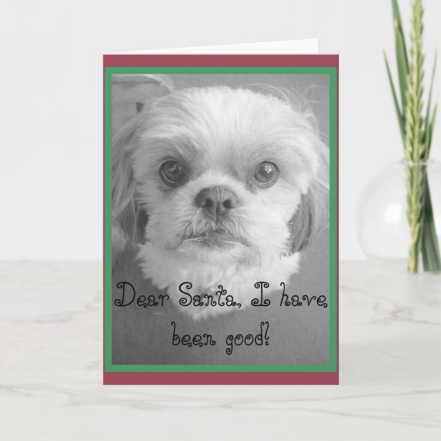 Tarjeta Festiva ¡Querido Santa, he sido bueno!, Querido Sa... (Anverso)