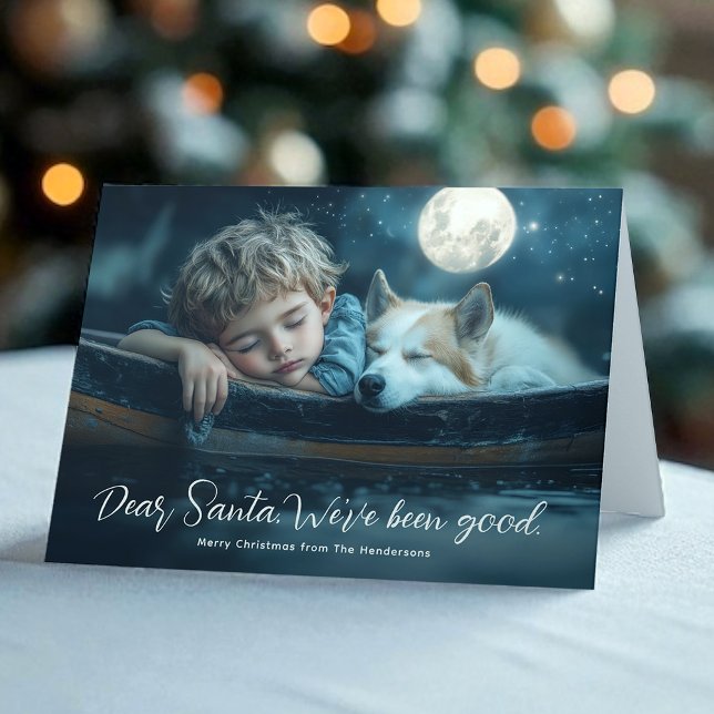 Tarjeta Festiva Querido Santa, hemos sido una buena foto familiar (Subido por el creador)