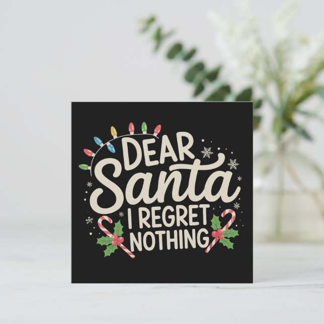 Tarjeta Festiva Querido Santa I, no me arrepiento de que la famili (Anverso de pie)