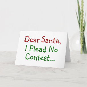 Tarjeta Festiva Querido Santa No Me Declaro Culpable - Divertida N