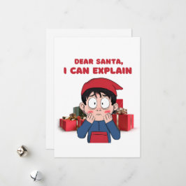 Tarjeta Festiva Querido Santa, Puedo Explicar Diseño Navideño Culp