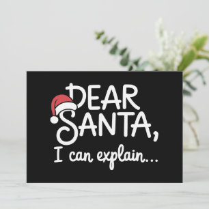 Tarjeta Festiva Querido Santa Puedo Explicar Divertida Fiesta de N