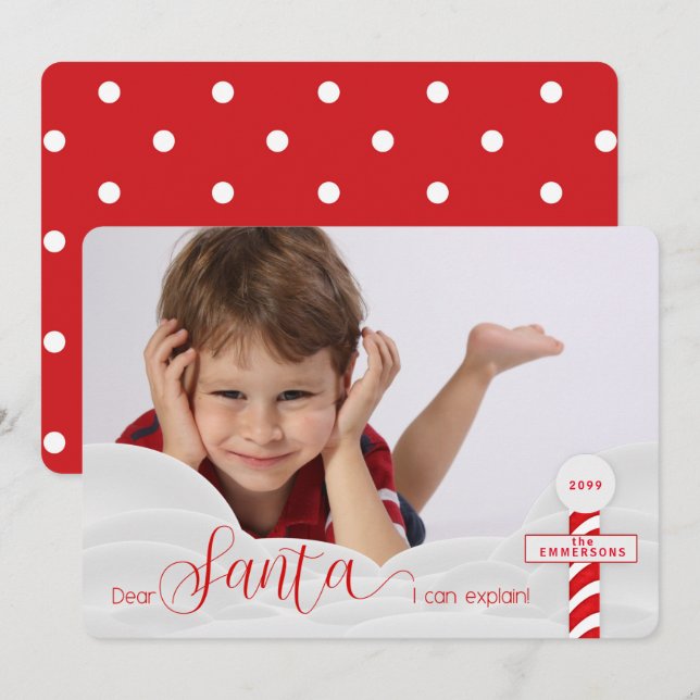 Tarjeta Festiva Querido Santa, puedo explicar la foto de los Navid (Anverso / Reverso)