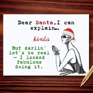 Tarjeta Festiva Querido Santa Puedo Explicar Un Poco Divertida Nav