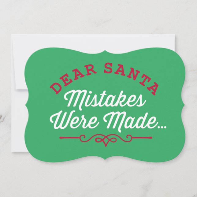 Tarjeta Festiva Querido Santa Se Cometieron Errores (Anverso)