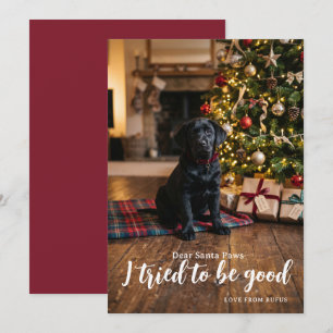 Tarjeta Festiva Querido Santa Traté De Ser Bueno Foto