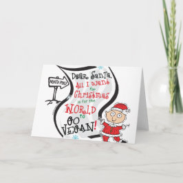 Tarjeta Festiva Querido Santa Vegan Wish