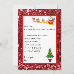 Tarjeta Festiva Queridos Navidades de la lista Santa: Graciosa car