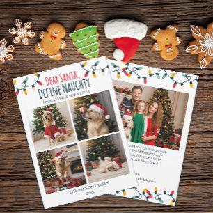 Tarjeta Festiva Queridos Navidades de perros divertidos de Santa N