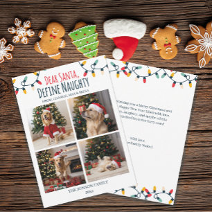 Tarjeta Festiva Queridos Navidades de perros graciosos de Santa Na