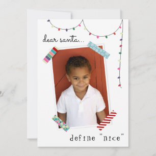 Tarjeta Festiva Queridos Navidades graciosos de la foto de Santa D