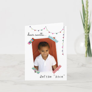 Tarjeta Festiva Queridos Navidades graciosos de la foto de Santa D