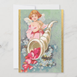 Tarjeta Festiva Querubines Vintage del Día de San Valentín Corazon