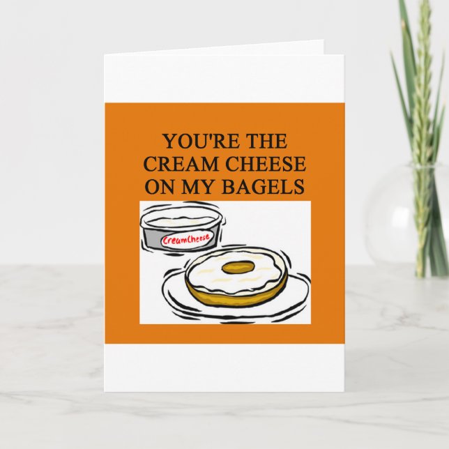 Tarjeta Festiva queso crema y bagels (Anverso)