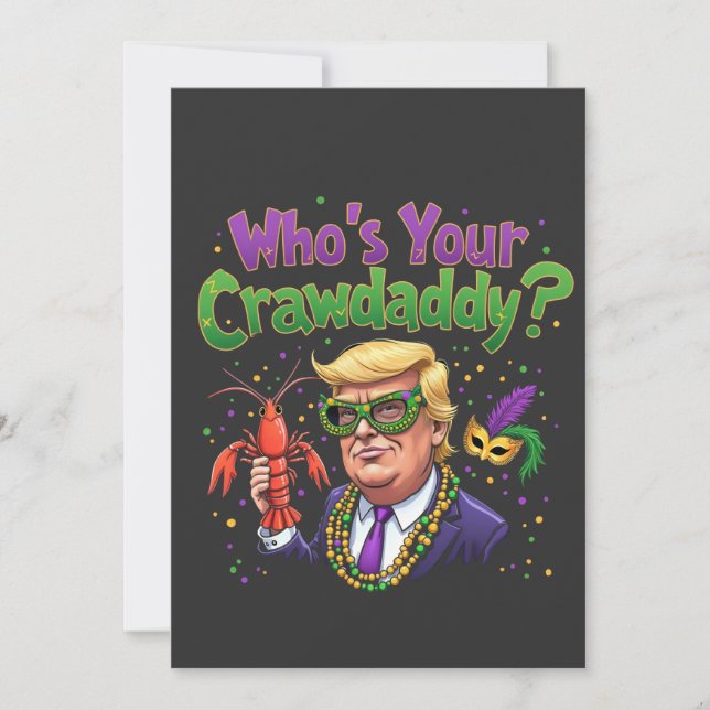 Tarjeta Festiva ¿Quién es tu guardaespaldas? Funny Trump Mardi Gra (Anverso)