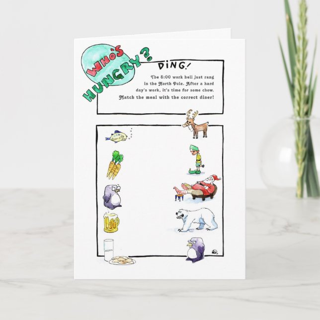Tarjeta Festiva Quién tiene hambre (el juego a juego de Navidad) (Anverso)