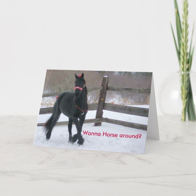 Tarjeta Festiva Quiera al caballo… - Modificado para requisitos (Anverso)