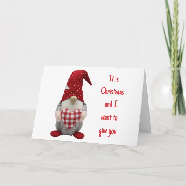 TARJETA FESTIVA QUIERO DARTE MI CORAZÓN A LOS "NAVIDADES" (Anverso)