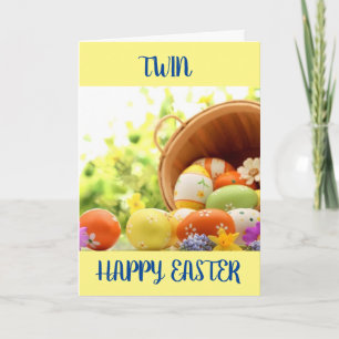 TARJETA FESTIVA QUIERO DECIR FELIZ *PASCUA* A MI ***GEMELA*** DE P