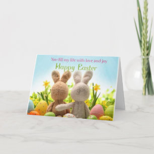 TARJETA FESTIVA QUIERO LLENAR TU VIDA DE AMOR/ALEGRÍA ESTA PASCUA