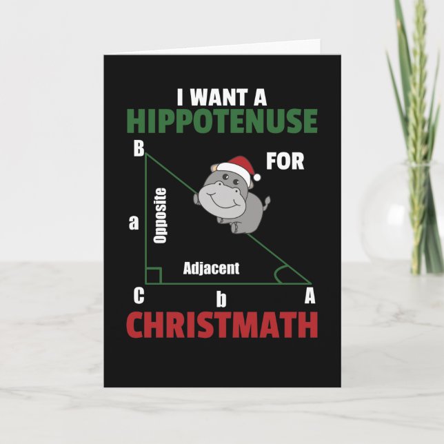Tarjeta Festiva Quiero Un Hipódromo Para Los Navidades Cute Hippos (Anverso)
