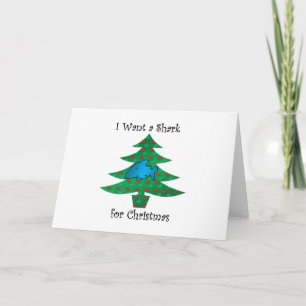 Tarjeta Festiva Quiero un tiburón para navidades