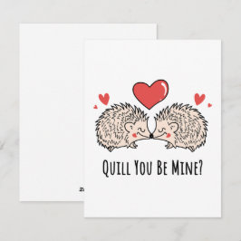 Tarjeta Festiva Quill Tú Serás Mío: Beso de Pareja de Erizo Amor