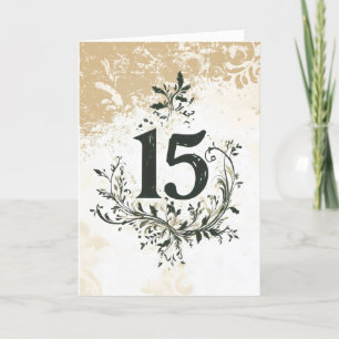 Tarjeta Festiva Quince Elegantes Oro Negro