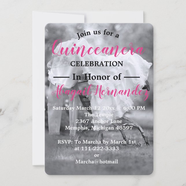 Tarjeta Festiva Quinceanera (Anverso)