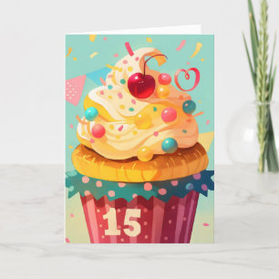 Tarjeta Festiva Quinceañera Quince Pastel Dulce